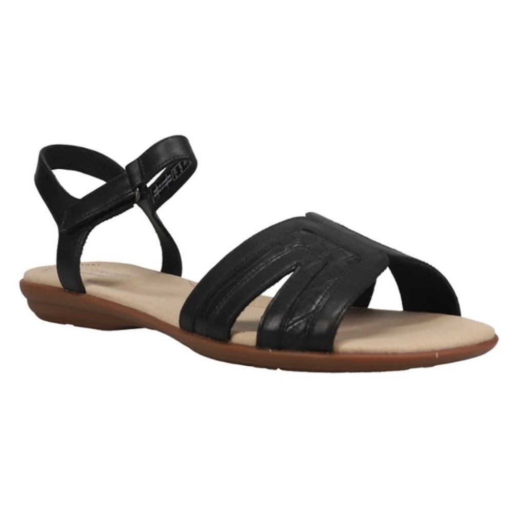 NWT Clark’s Women’s 8 & 8.5 Black Ada Mist Ankle Strap Sandals Buckle Sandals